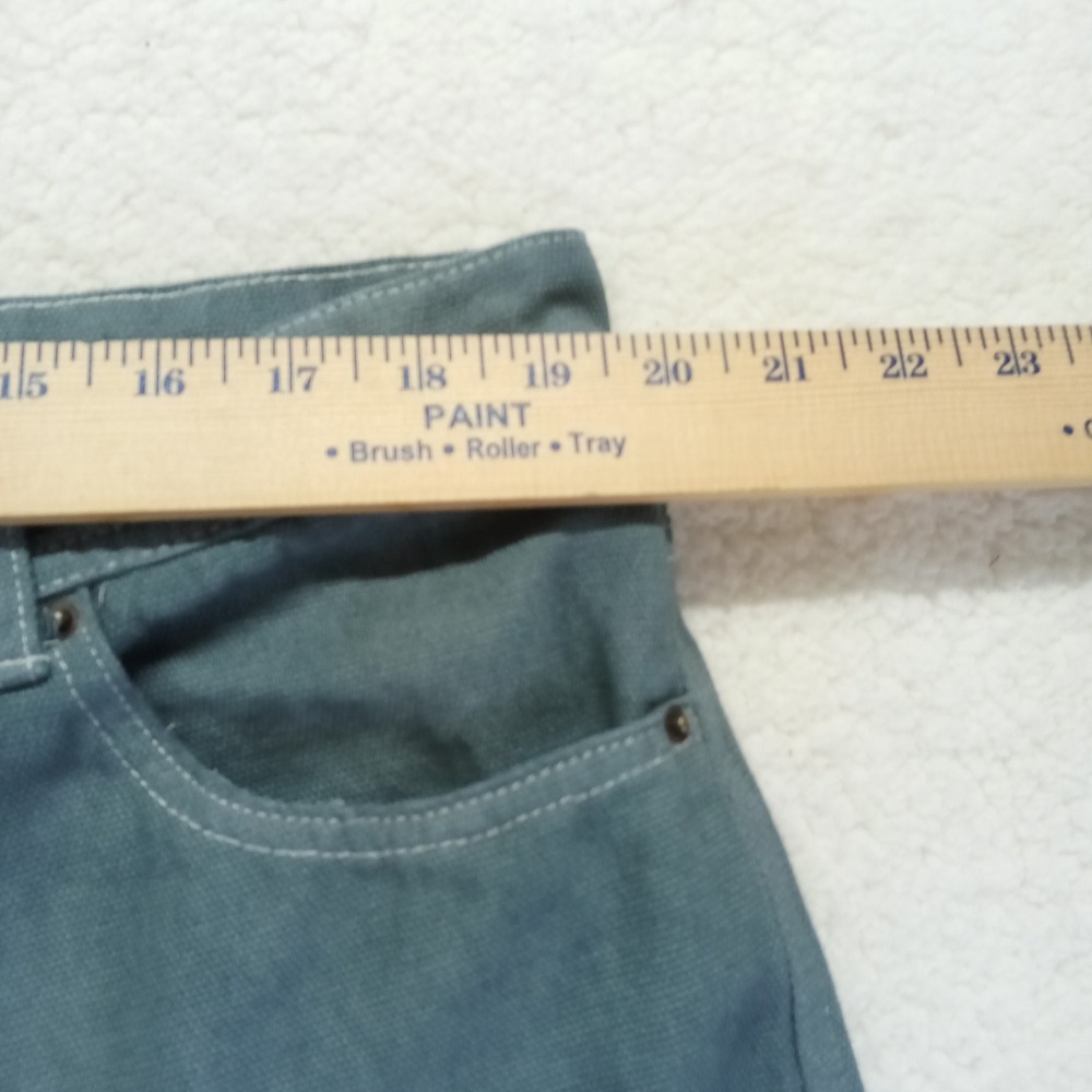 No Boundaries Mens Carpenter Pants 38x31 Green Double Knee Canvas Baggy - Picture 5 of 9